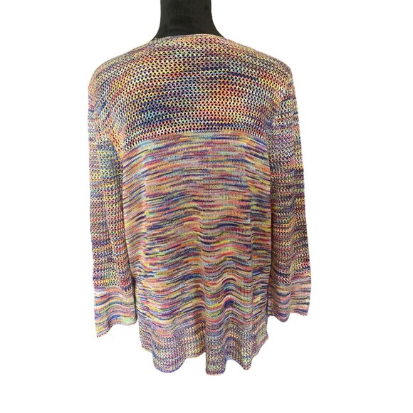 New Directions XL Colorful Knit Sweater Lightweight Preppy Y2K Cozy Feminine - Picture 2 of 9